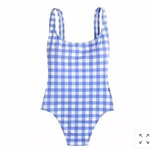 J. Crew Scoop-back One-piece Swimsuit in Oversized Matte Gingham